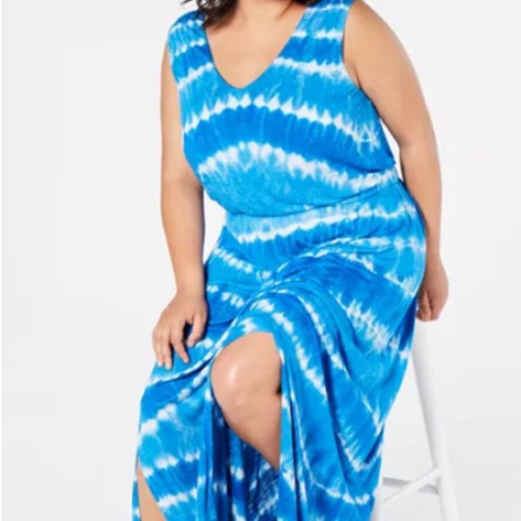 INC Tie Dye Blouson Maxi Dress 4XL - Picture 3 of 12